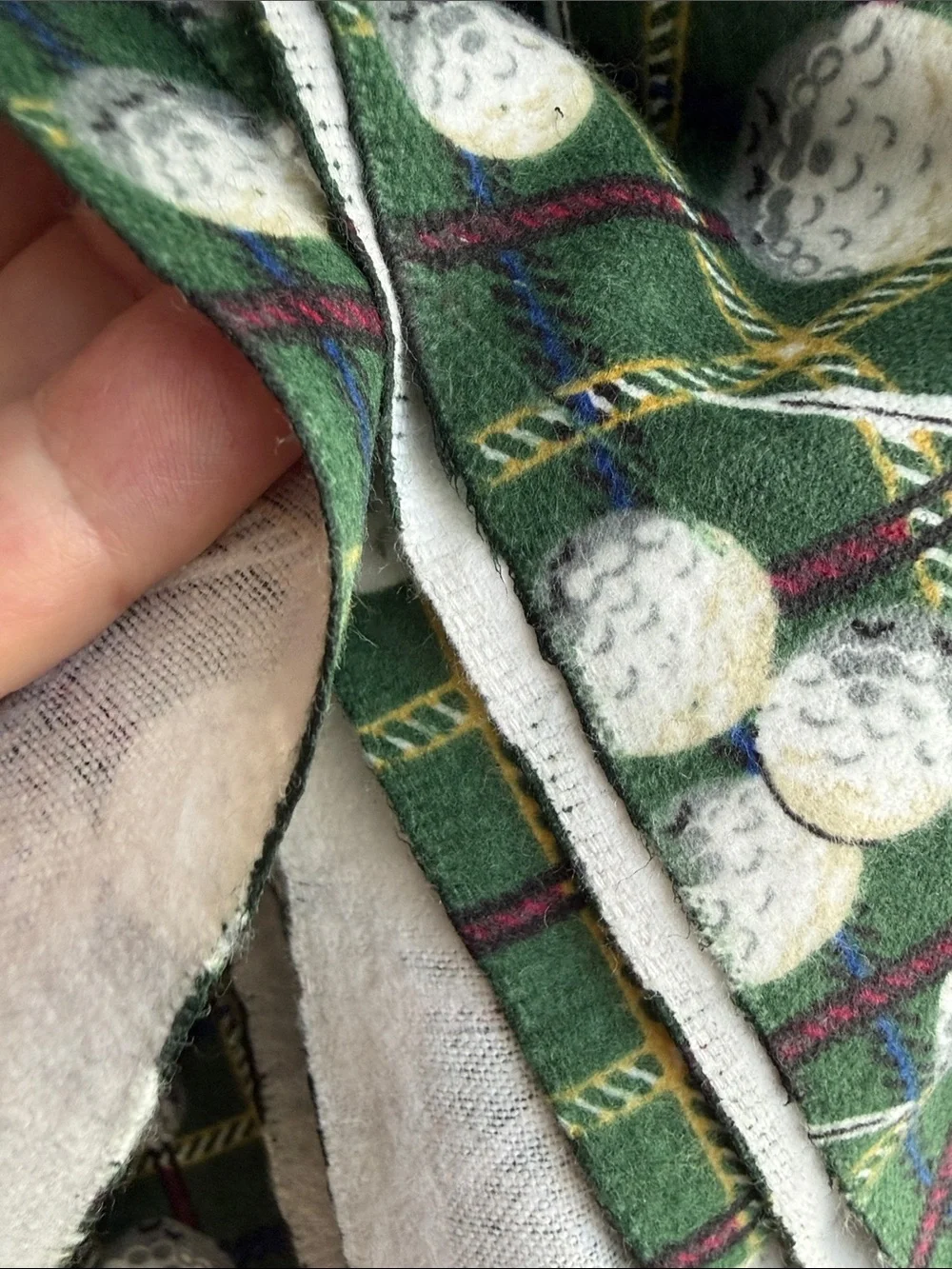 Vintage David Textiles Golf Ball Tartan Flannel Fabric 3 Yards 44” Cotton